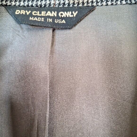 Vintage 90s Bill Blass Houndstooth Wool Double Breasted Blazer Jacket Men 41/42R - Picture 4 of 7